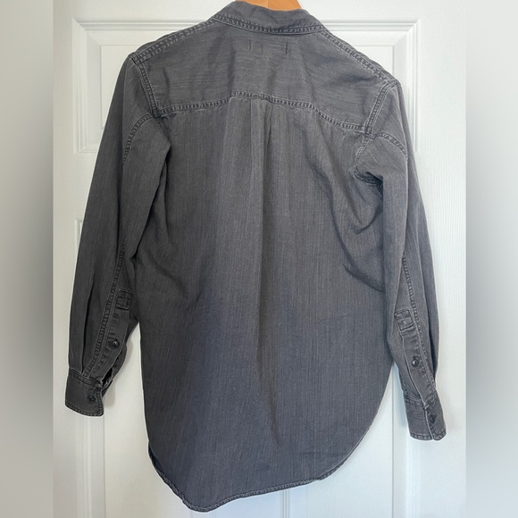 Madewell Denim Oversized Ex-Boyfriend Shirt in Lunar Wash Size XS - Picture 3 of 4
